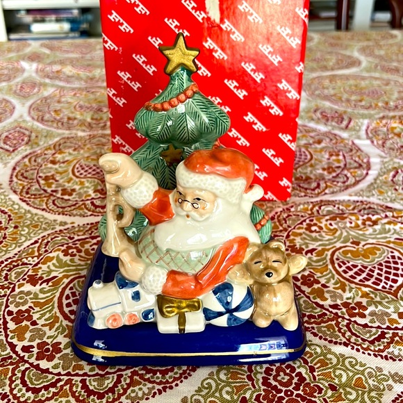Vintage Fritz & Floyd Santa / Tree / Toy Christmas Card holder in original box. - Picture 2 of 6